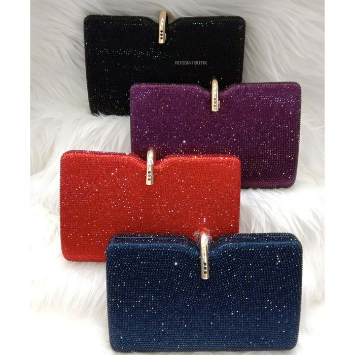 Tas Pesta Import/Clutch Pesta Murah/Tas Fashion Wanita CRYSTAL IMPORT - SILVER