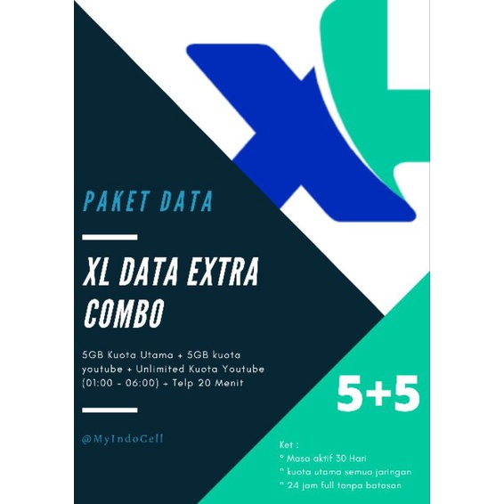 Paket Kuota XL EXTRA COMBO 5+5GB
