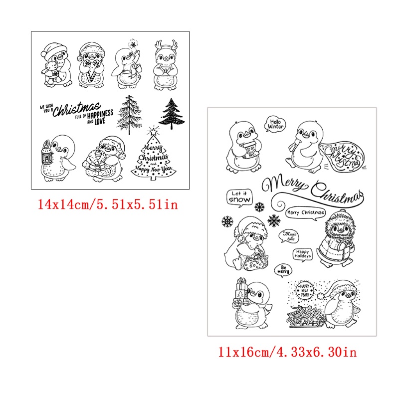 Stempel Segel Bahan Silikon Bening Desain Natal Untuk Dekorasi Album Foto Scrapbooking