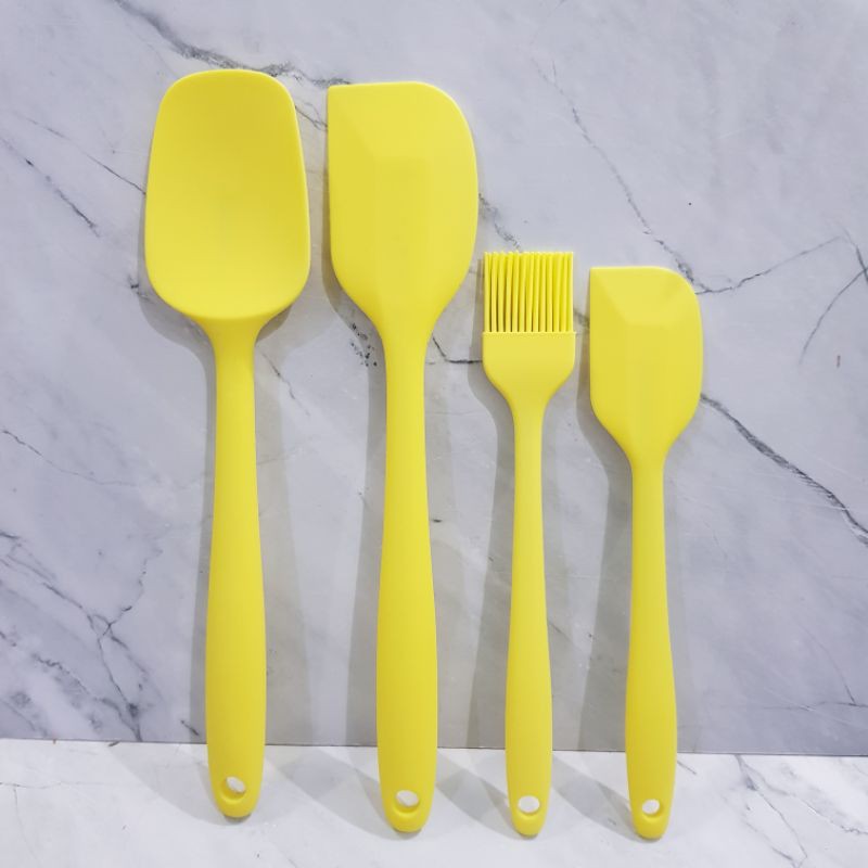 4 pc spatula set Masak cooking silicon tahan panas (kuas) lentur