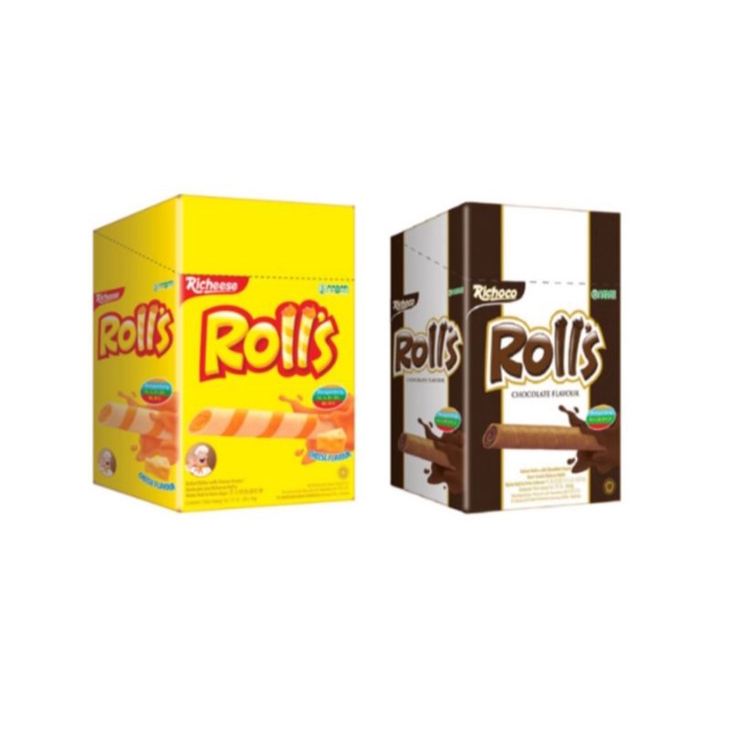 

Richeese Rolls Keju Coklat Nabati Rolls isi 20