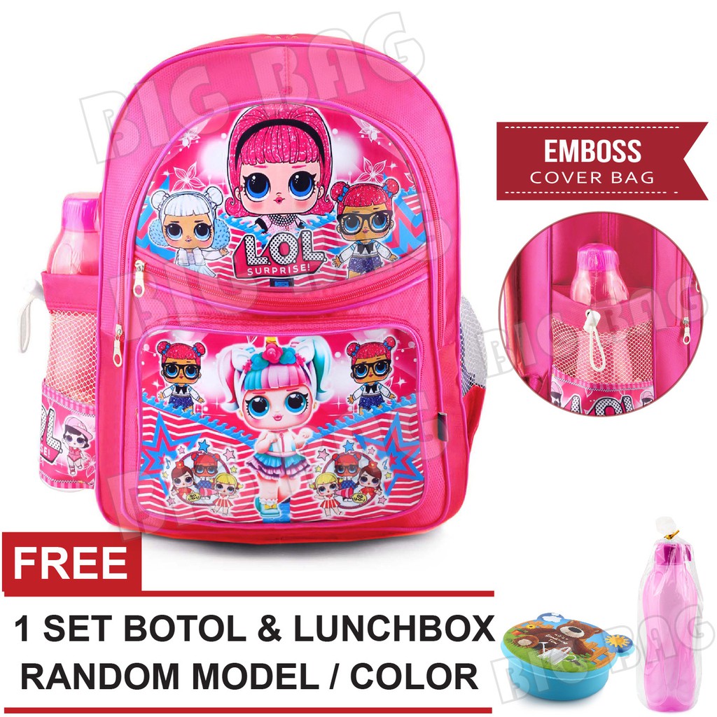 Tas Ransel Anak Perempuan Karakter - GLORIOUS.RTM + FREE Botol &amp; Lunchbox