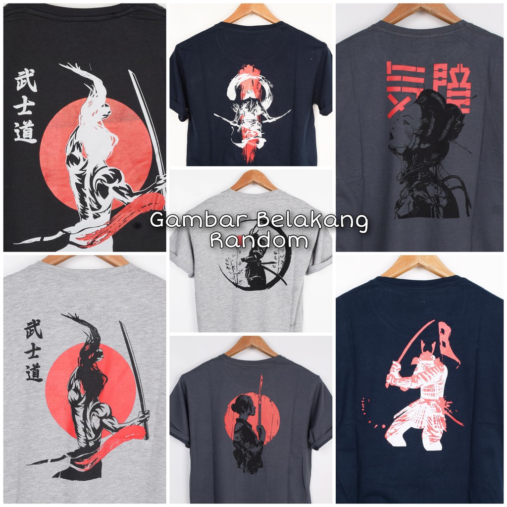 KAOS PRIA SEMI LONGLINE SABLON DEPAN BELAKANG MOTIF JEPANG