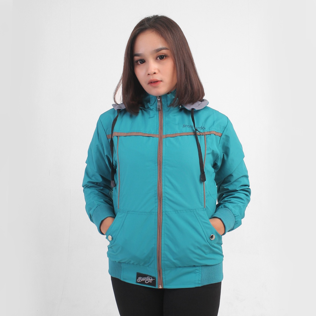 Brotherdo jaket wanita talikur parasut taslan JN waterproof terlaris variasi ukuran M L XL XXL