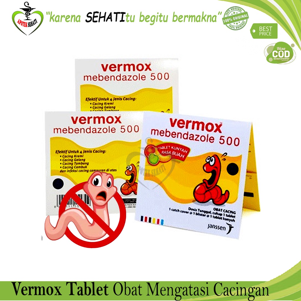 VERMOX TABLET OBAT CACING 1 STRIP