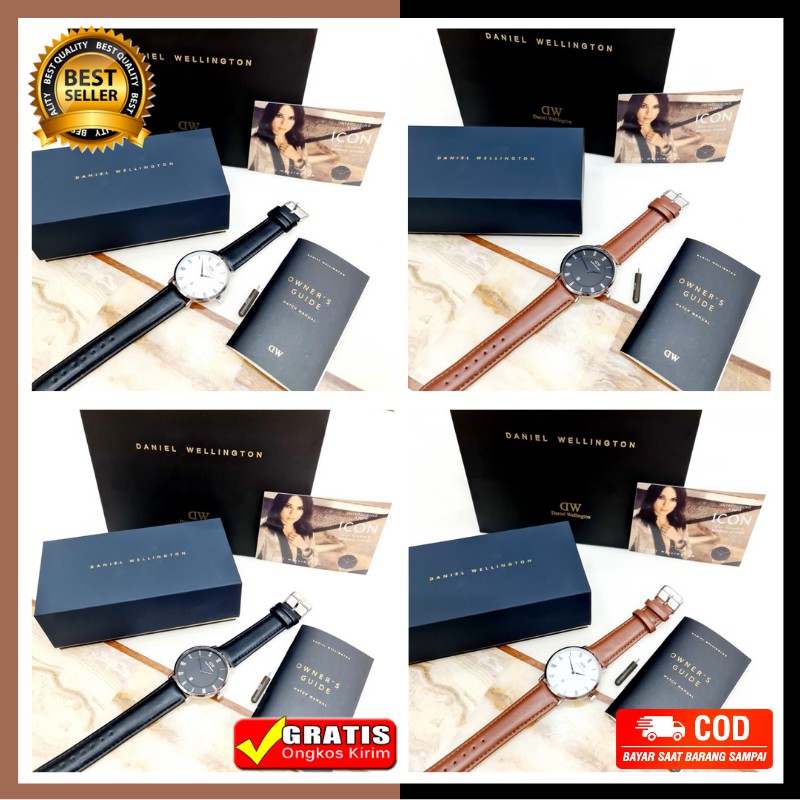 Jam Tangan Wanita Dw Romawi Besar Super Kulit Cewek Analog Murah Bisa Cod