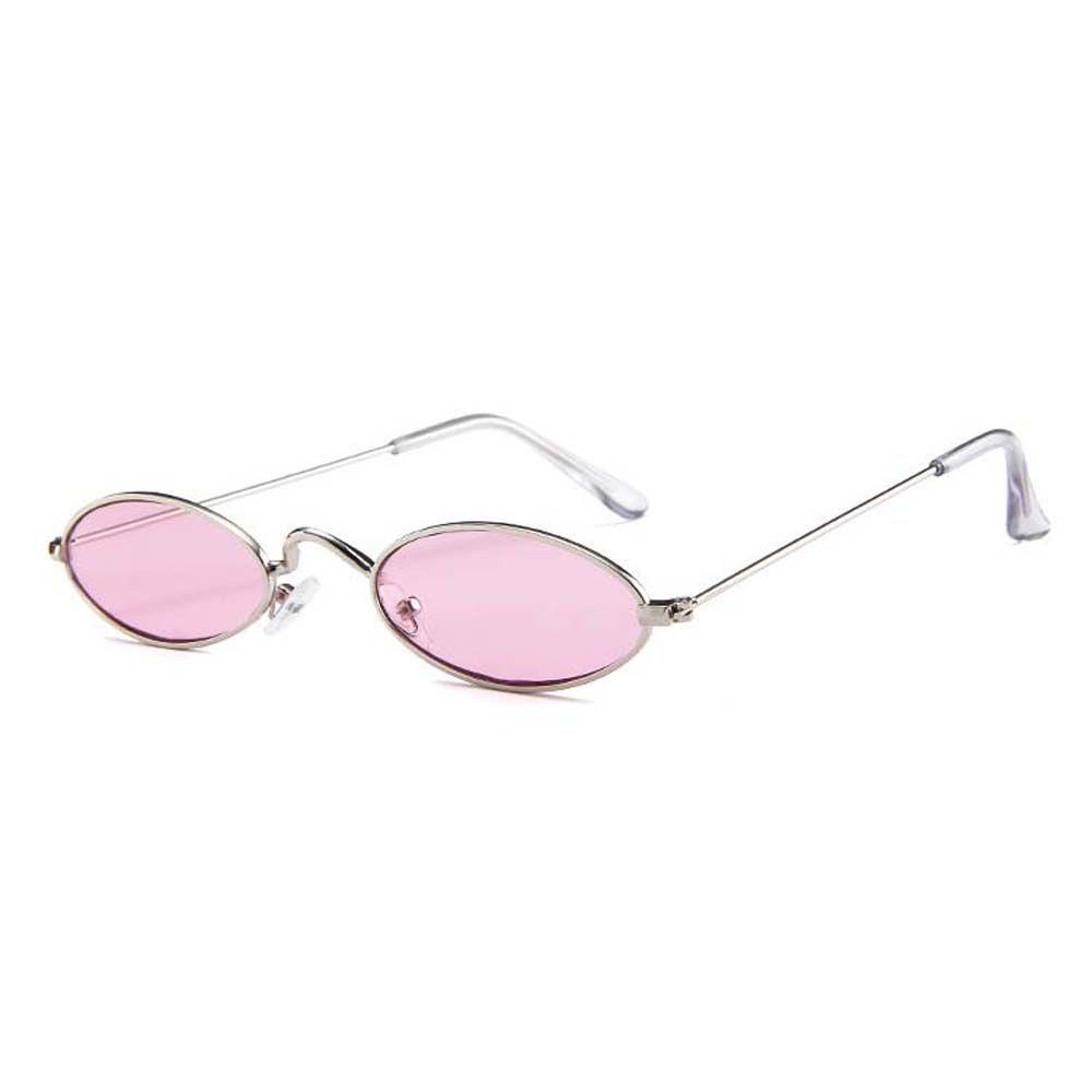 Mxbeauty Kacamata Oval Mewah Merek Fashion Merah Pink Warna Emas Hitam Lensa Transprent Korean Sunglasses