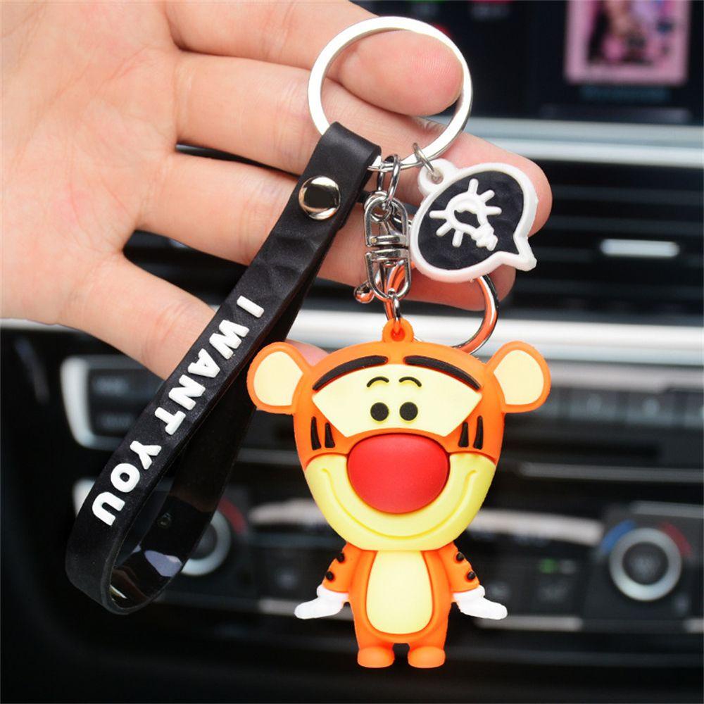 Lily Anime Gantungan Kunci Mainan Anak Model Hadiah Gantungan Kunci Mobil Liontin Aksesoris PVC Stitch Gambar Keyring