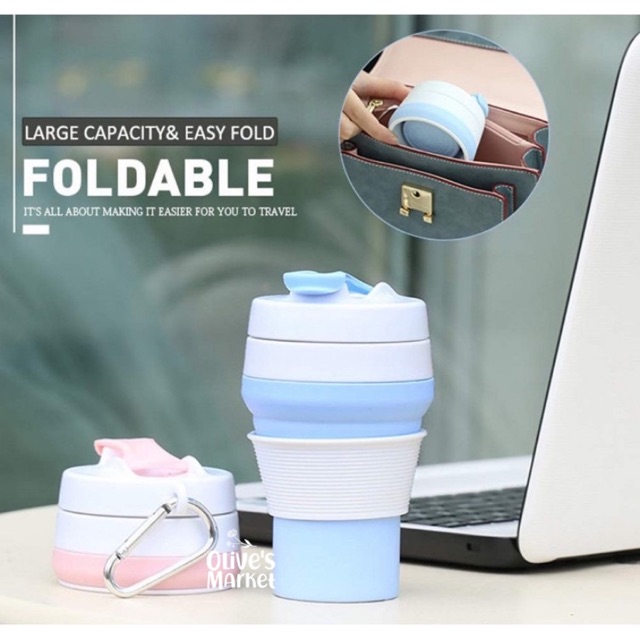 STOJO CUP / Foldable Silicone cup / Cup lipat / Gelas lipat / Cup silicone lipat