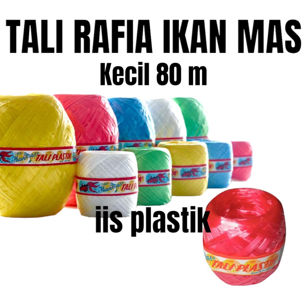 Tali Rafia Warna Warni Cap Ikan Mas Original Besar -+400 meter Kecil -+80 meter
