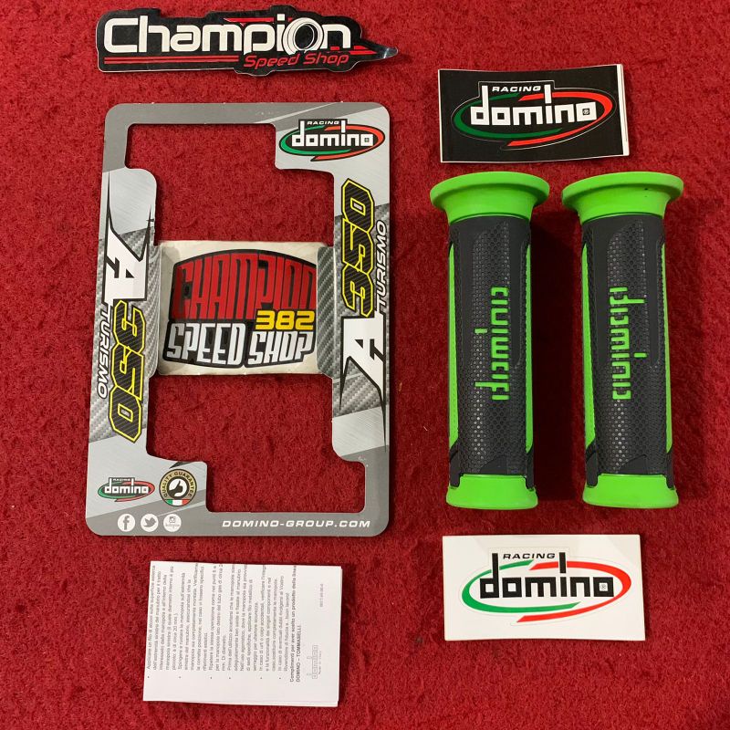 Handfat Hand Grip Grips Handgrip DOMINO ORIGINAL ITALY A350 Turismo Black Green Hitam Hijau