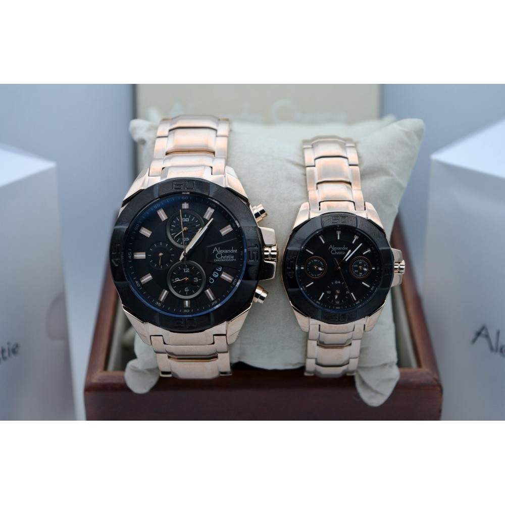 Alexandre Christie AC 6224 Gold Black Couple Edition Original