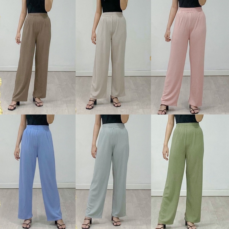 Celana Kulot Knit Kulot Pants Premium