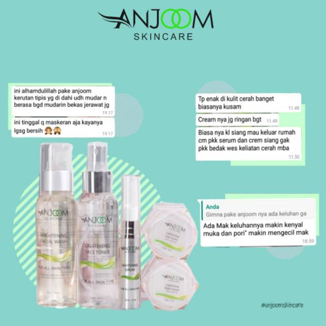 Day cream ANJOOM skincare - pelembab kulit - pencerah kulit - skincare bpom - skincare halal - skincare herbal