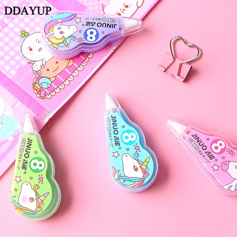 1 Buah Penghapus Tip-Ex Roll Kertas Mini Karakter Lucu Manis Imut Cantik Unicorn UNIK Correction Tape FANCY AESTHETIC MINIMALIS PELAJAR