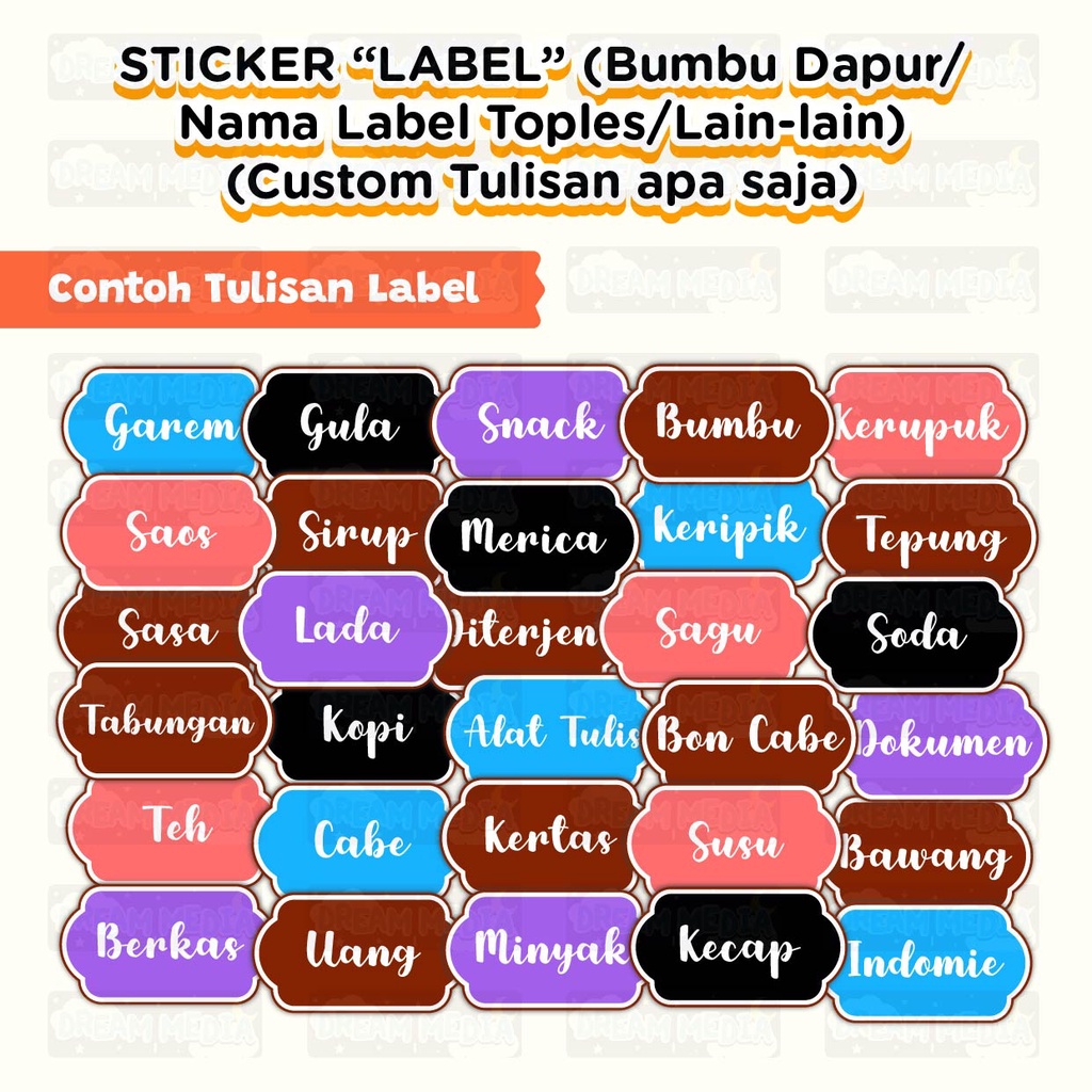 

Custom Sticker Label (Nama Bumbu atau nama apa saja bisa) 25PCS