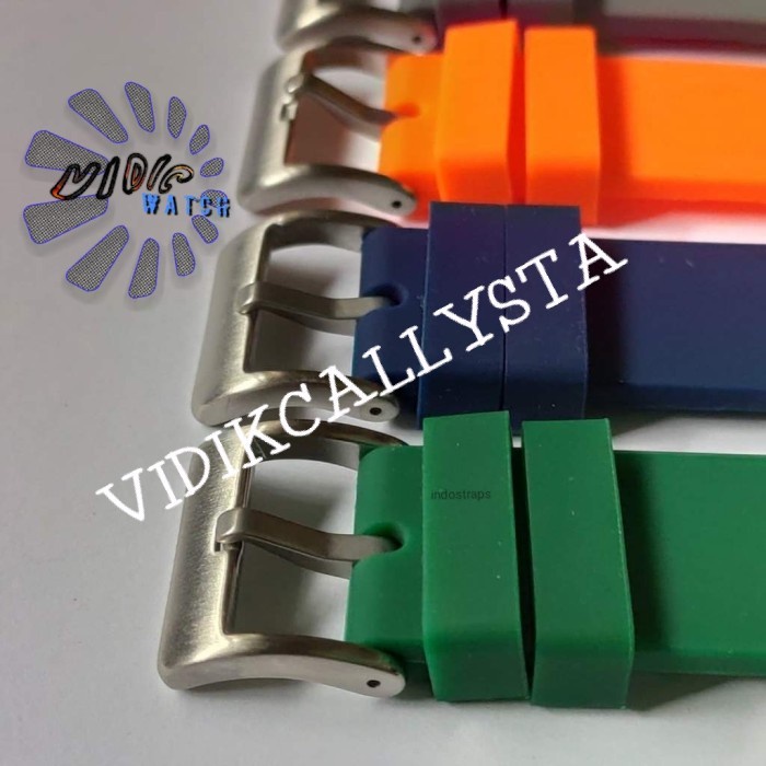 Tali karet jam tangan Silicone 20mm 22mm Rubber Strap Waterproof 20 22