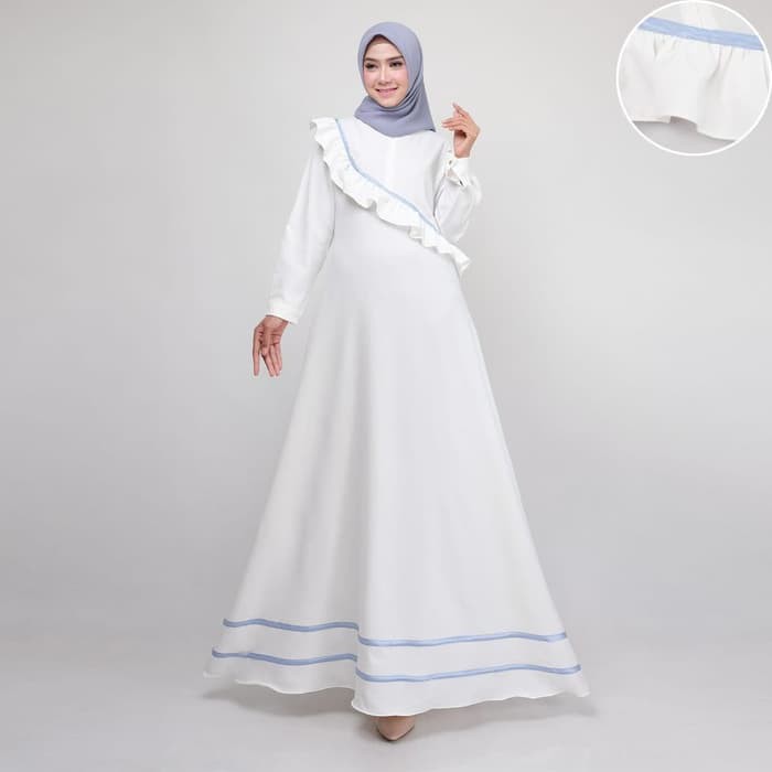 GAMIS PUTIH / GAMIS PESTA WANITA TERBARU ADELINE / GAMIS BUSUI