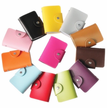 DOMPET KULIT KARTU 24 KARTU IMPORT CARD HOLDER 24 SLOT KANCING