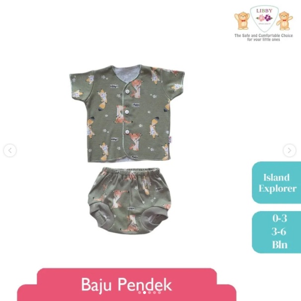 Setelan Libby Baby Pendek Island Explorer dan Hazy Zoo 0-3bl dan 3-6bl