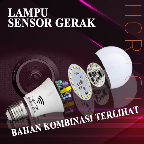 LAMPU SENSOR GERAK Lampu Bohlam LED Dengan Sensor Radar Ambient 12W 9W 7W Fitting E27