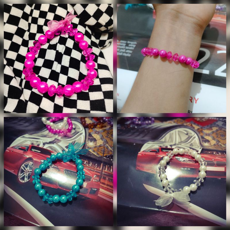 gelang manik manik polos simple