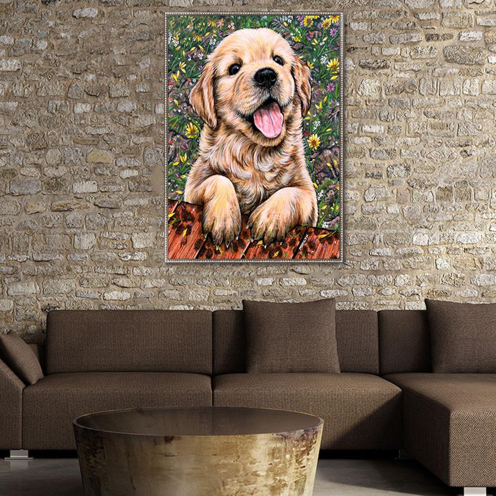 Diy Lukisan Diamond 5d Dengan Gambar Anjing Lucu Untuk Hiasan