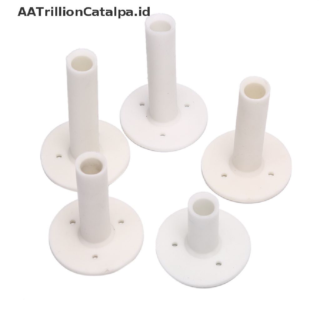 Aatrillioncatalpa 5pcs / set Tee Bola Golf Bahan Karet Warna Putih 5 Ukuran Berbeda