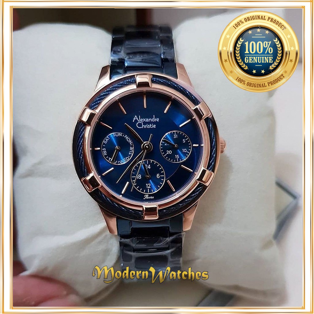 Jam Tangan Wanita Terbaru Alexandre Christie Sport Ac 2730 Blue Rosegold Biru Jam Ori Cewek Terlaris Indonesia