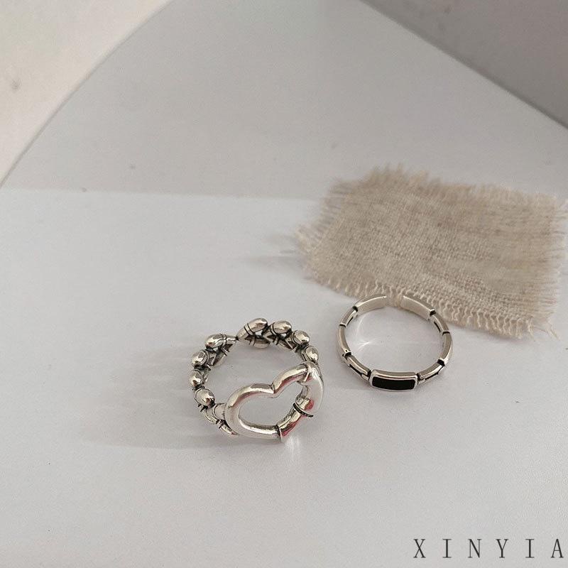 【COD】Cincin Jari Telunjuk Model Terbuka Desain Hati Rongga Untuk Wanita