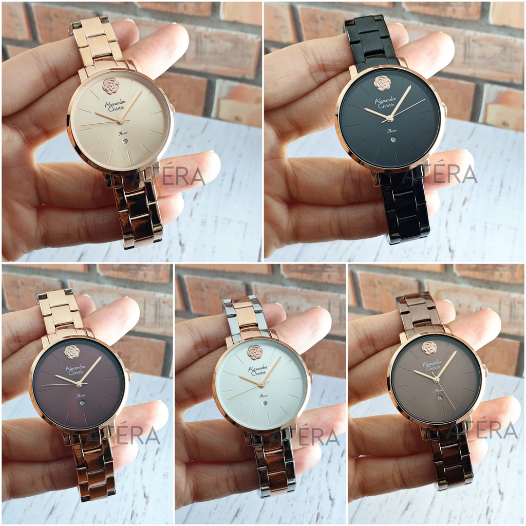 ALEXANDRE CHRISTIE AC 2935 WANITA ORIGINAL /JAM TANGAN CEWEK ALEXANDER AC2935 LD RANTAI TIPIS ROSEGO