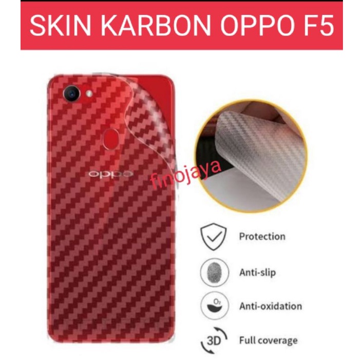 Skin Graskin Carbon Oppo F5 Anti jamur belakang transparan