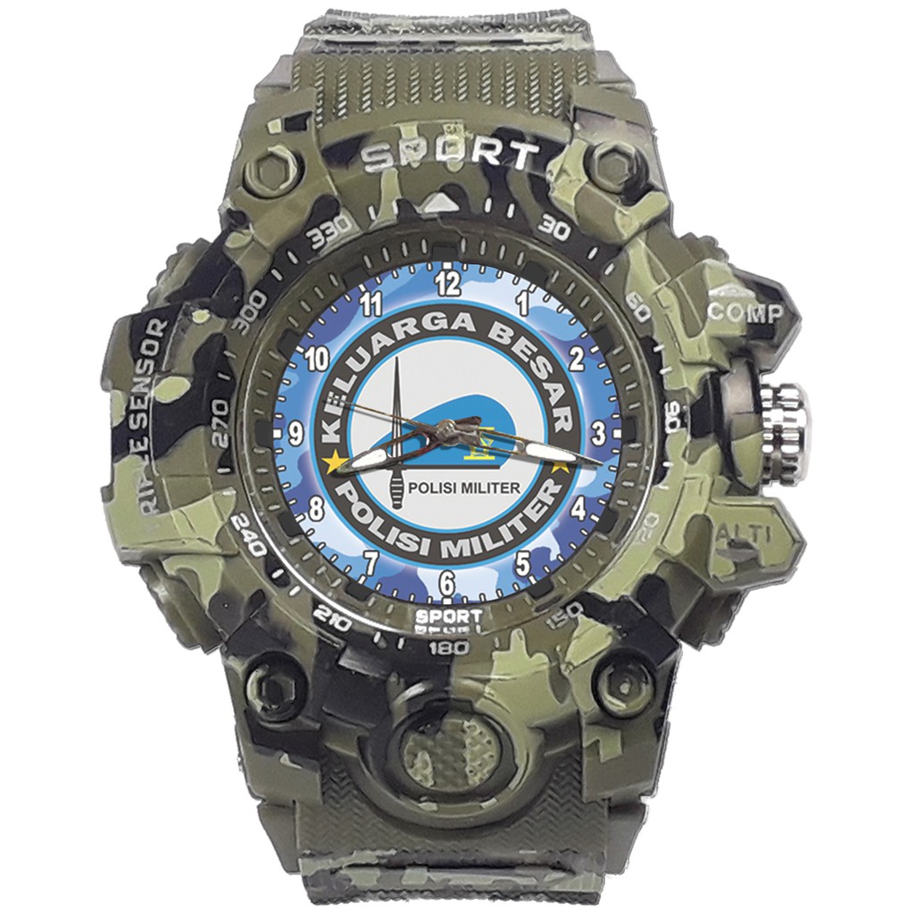 {Istimewa} Jam Tangan KELUARGA BESAR POLISI MILITER - PM 3 Hijau Army Water Resistant