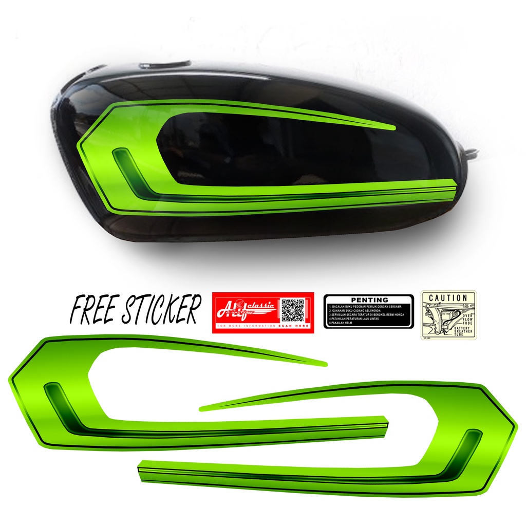 GREEN striping honda cb100 cb125 stiker honda cb100 cb125 stiker cb 125 decal honda cb100 K3 Limited