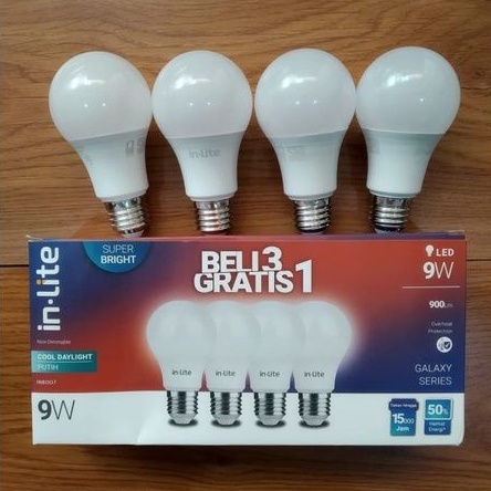 Paket paketan lampu Led inlite 9w ada kuning 3000k warm white putih 6500k
