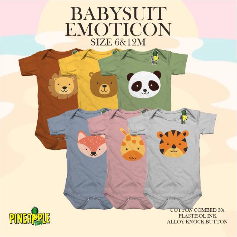 Pineapple Jumper Emoticon Jumper Pakaian Anak Jumper Pendek Bayi Motif Usia 6 sd 24 Bulan