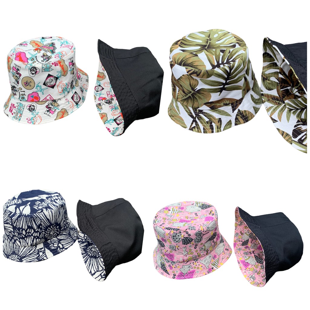 TERMURAH BISA COD Topi bucket canvas printing mantap pria wanita kpop nikk kelapa rawis