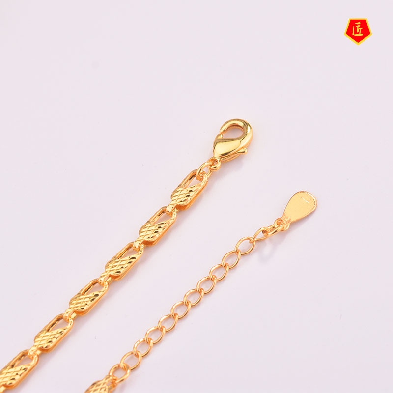 [Ready Stock]Geometric Carven Design Women's Gold Bracelet Temperament