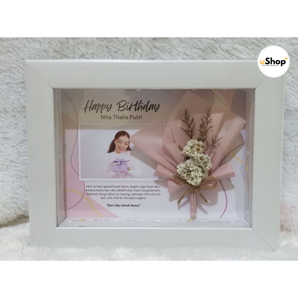 Kado Ulang Tahun Birthday Gift Frame 5R Scrapbook LED Kado Anniversary