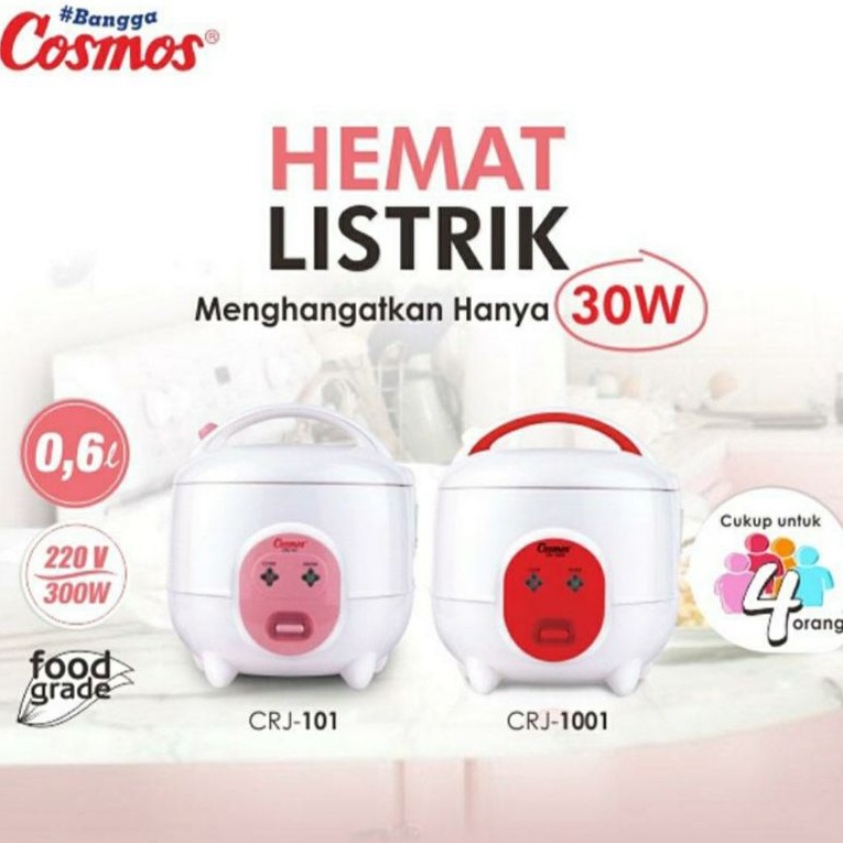 Rice Cooker Mini Cosmos CRJ 1001 N 0,6 Liter Magic Com Cosmos 1001 N