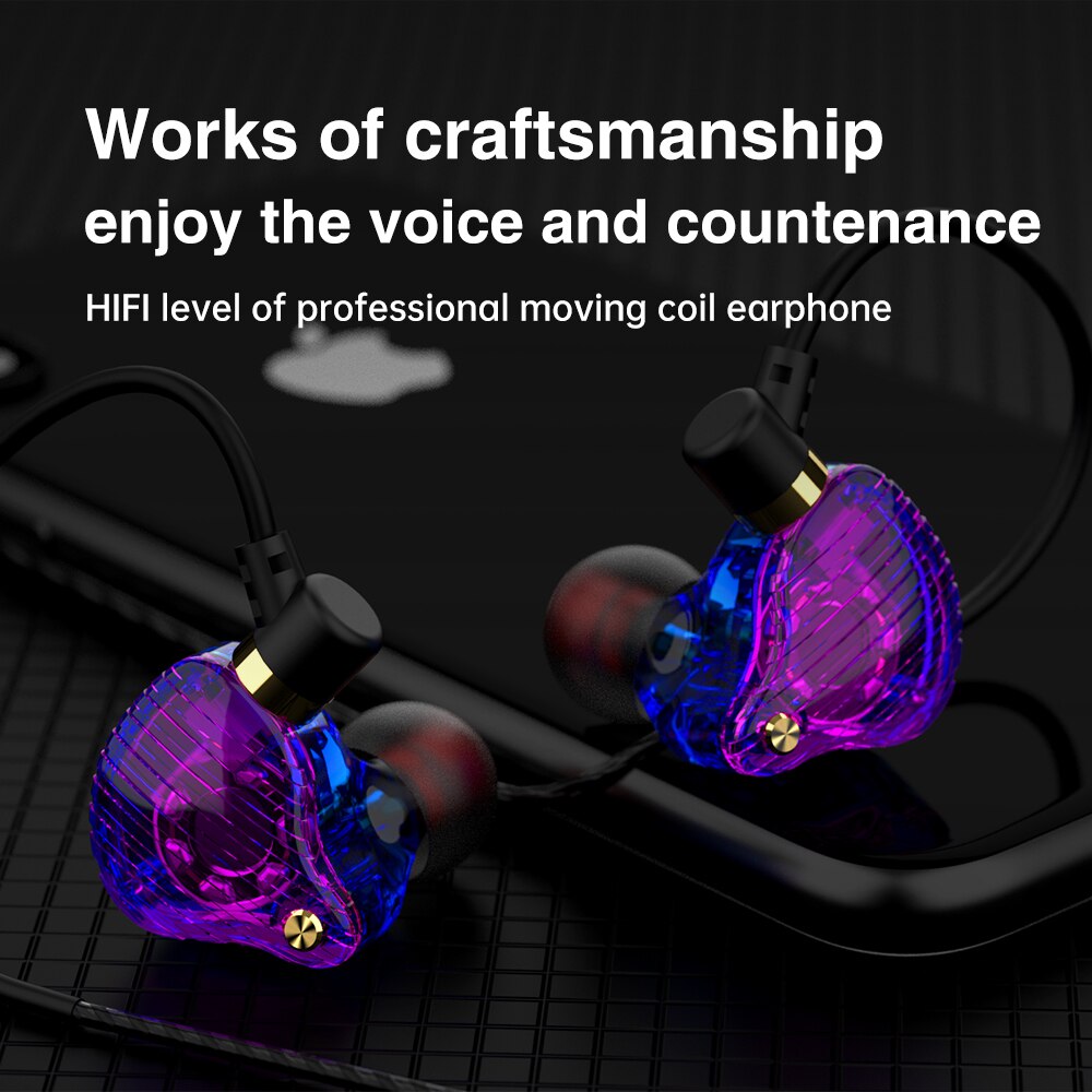 QKZ SK3 3.5mm Wired Dual Driver Earphones Stereo Bass Sport Running Headset HIFI Monitor Earbuds Handsfree With Microphone