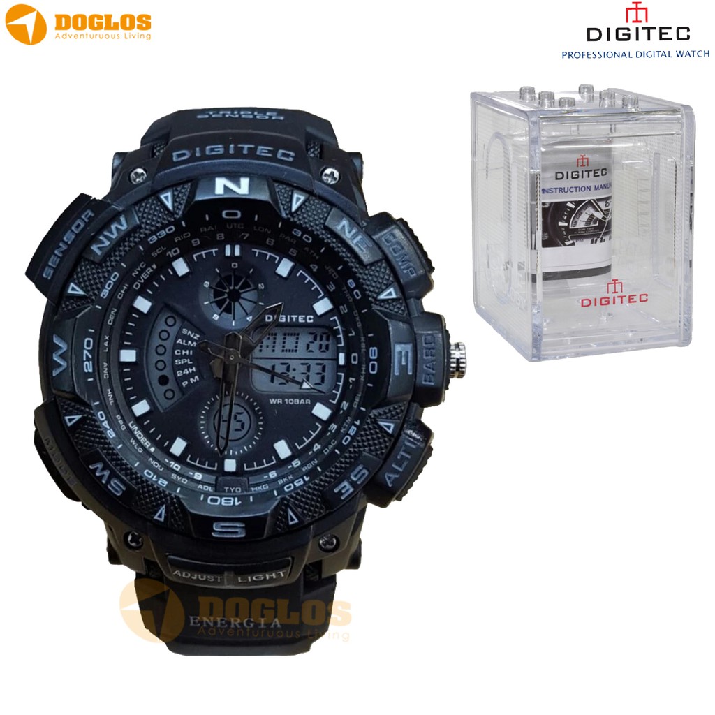 Digitec Dualtime Jam Tangan Sport DG2044T Original Watch Water resist