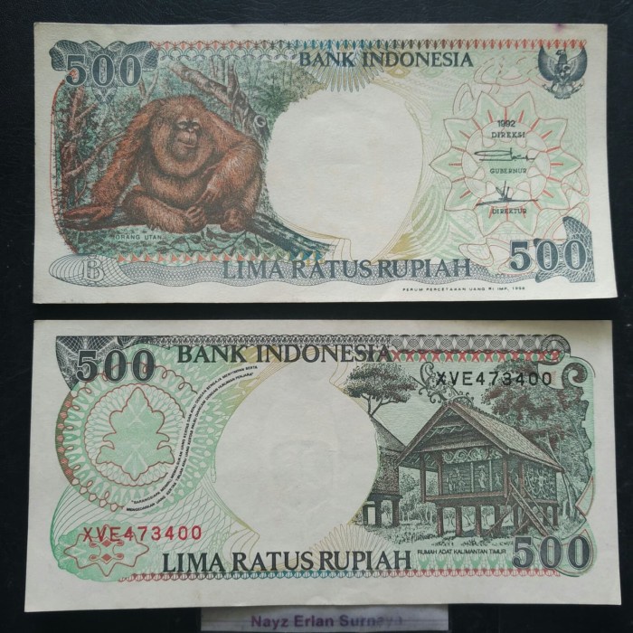KUNO-UANG- UANG KUNO RP.500 1992 DUIT KERTAS LAMA INDONESIA 500 RUPIAH ASLI -UANG-KUNO.