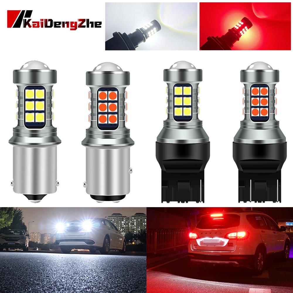 Lampu Rem LED Strobo Motor &amp; Mobil 27SMD T15 T20 7440 7443 BA15S BAY15D - PY21W P21W 1156 1157 - Sein Mundur Rem