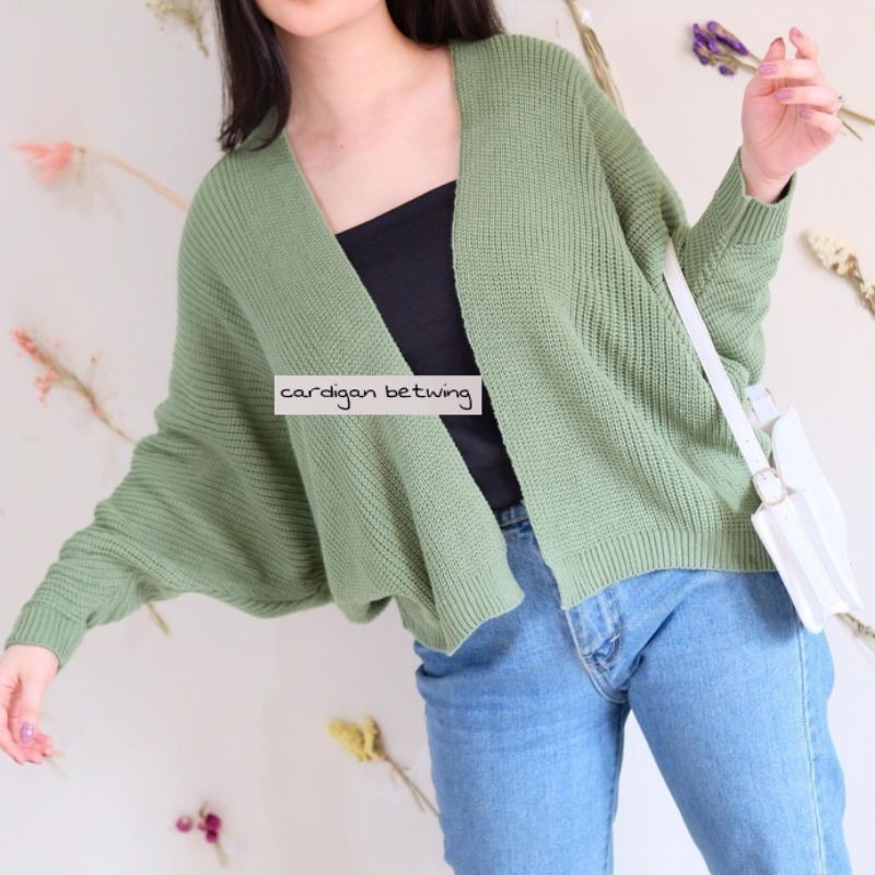 MH-Cardigan Betwing-Kelelawar Rajut Oversized  LD 150