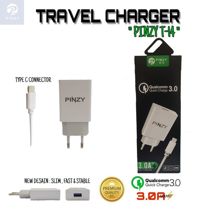 PINZY Charger T14 Support Qualcomm Quick Charge Free Cable Type C