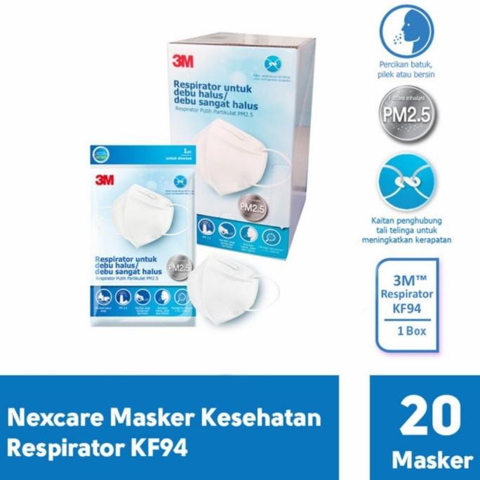 TERBARU masker 3m nexcare respirator kf94 untuk debu