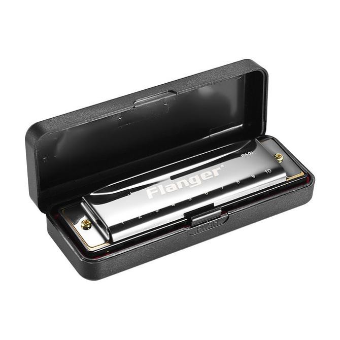 DISKON Flanger fh-01 Diatonik Blues Harmonika 10 Lubang 20 Nada untuk Pemula
