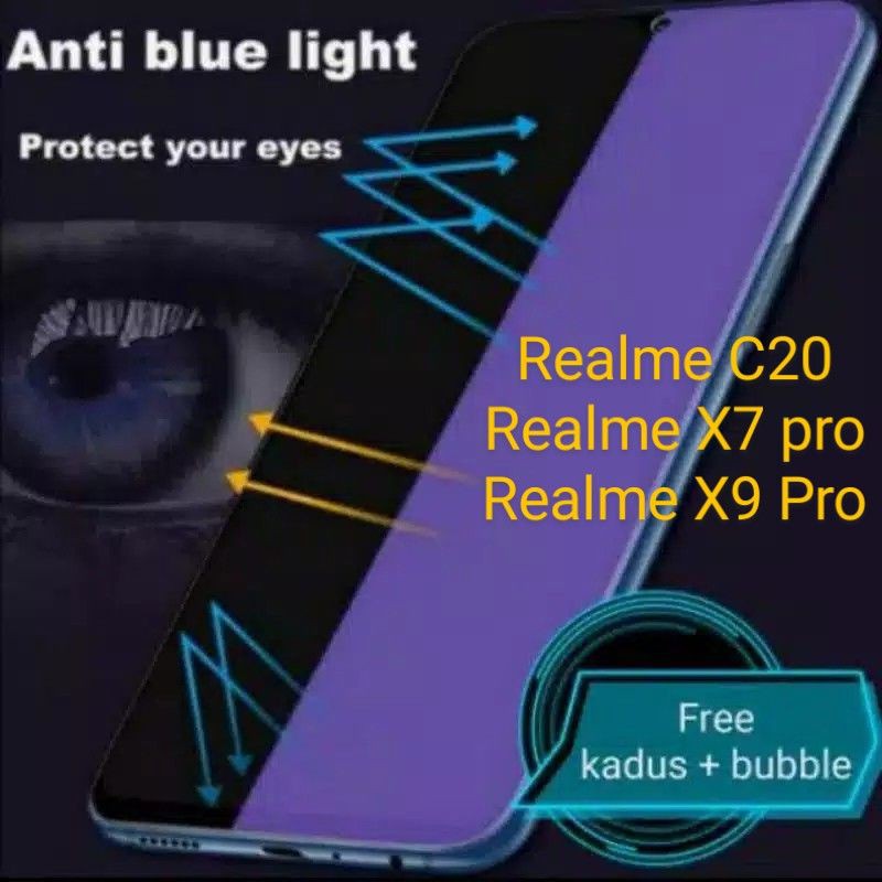 Realme C20 X7 X9 Pro Antigores Antiblue Tempered Glass Screen Guard protector TG High Quality