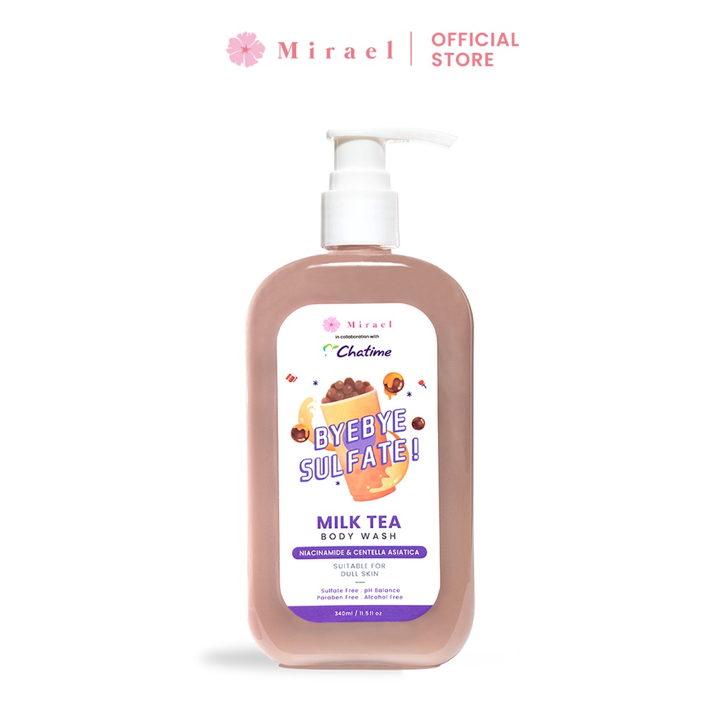 MIRAEL X CHATIME BYE BYE SULFATE MILK TEA BODY WASH 340ML